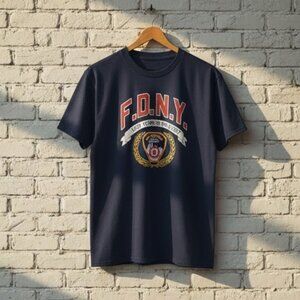 Vintage 90s Firefighter Department Graphic T-Shirt Made in USA Single Stich